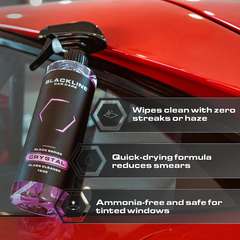 BlackLine Best Car Window Cleaner - Works on Glass, Windows, Mirrors and Navigation Screens. Tint Safe Car Window Cleaner - 16 Fl Oz Bottle, Spray Cleaner D - Image 3