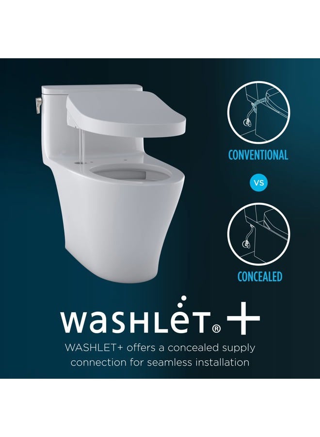 Toto ® WASHLET®+ مرحاض معلق مطول مع مقعد bidet عصري S7A ونظام خزان مزدوج التدفق التلقائي DuoFit® في الجدار 0.9 و 1.28 GPF، فضي غير لامع - CWT4284736CMFGA#MS - Image 5