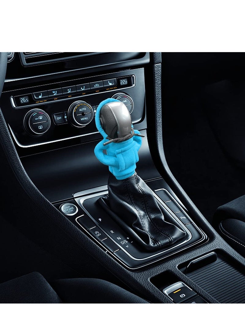 Excefore Sweatshirt Auto Gear Shift Knob Cover, Car Shifter Hoodie Gear Shift, Lever Knob Cover Car Interior Decoration for Most Vehicles (2pcs, 2 Colors)  - Image 4