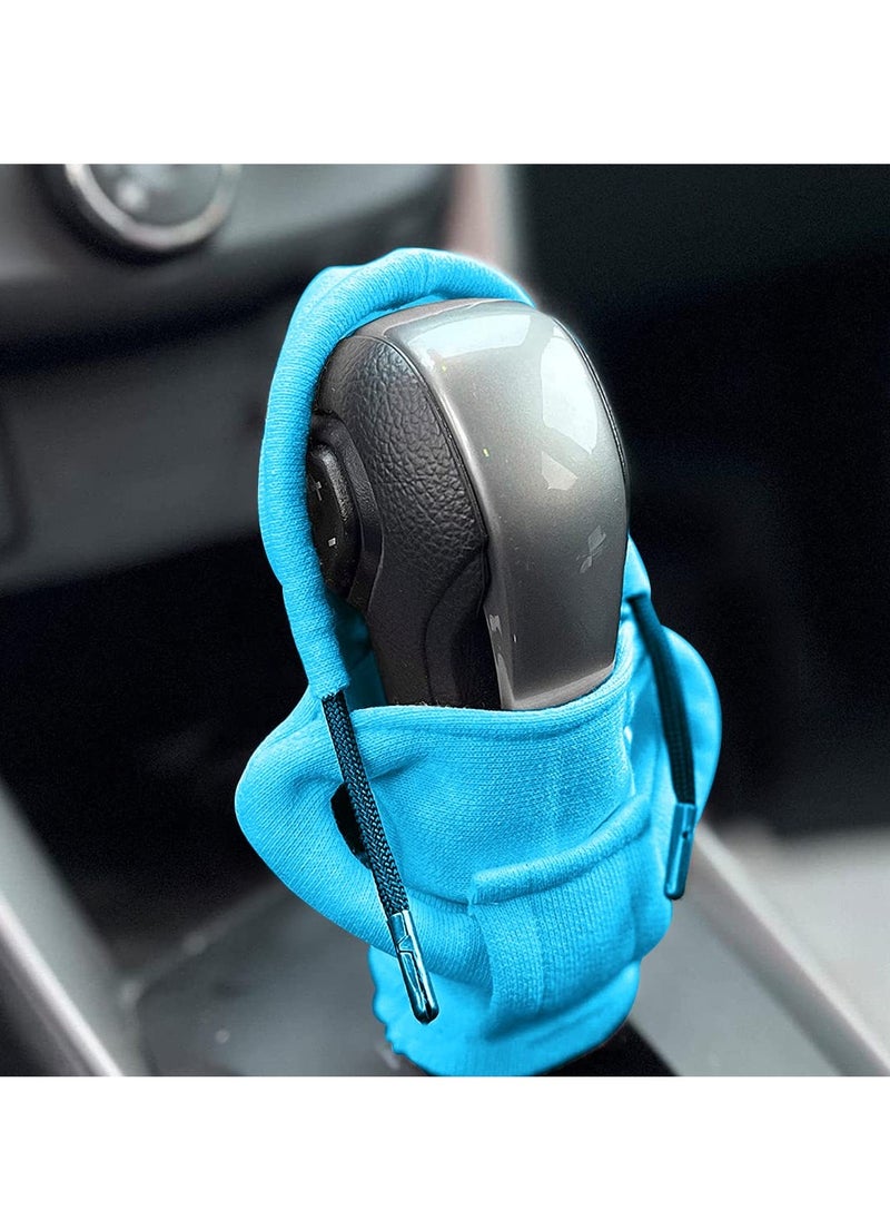 Excefore Sweatshirt Auto Gear Shift Knob Cover, Car Shifter Hoodie Gear Shift, Lever Knob Cover Car Interior Decoration for Most Vehicles (2pcs, 2 Colors)  - Image 5