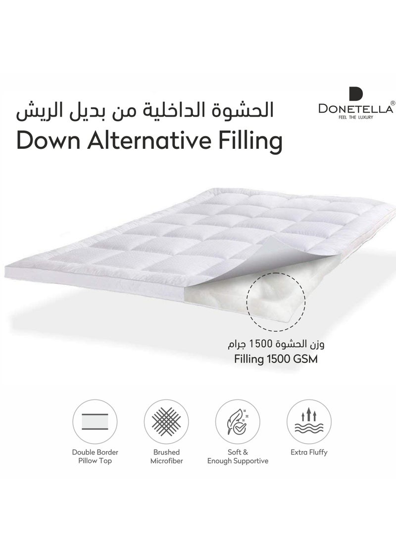 Donetella - Mattress Topper Fitted Style Extremely Thick, Ultra Luxurious, and Incredibly Soft 200 x 200 Height 14 Cms - Image 1