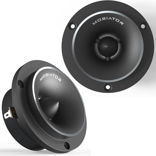 mobiator T200 3.75” High Compression Car Bullet Super Tweeters | Aluminum Diaphragm, 1” High Temperature Kapton Voice Coil, 400W Max, Built-in Crossover - Pro Car Audio Tweeter (Pair) - Image 1