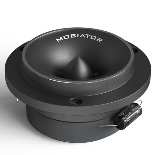 mobiator T200 3.75” High Compression Car Bullet Super Tweeters | Aluminum Diaphragm, 1” High Temperature Kapton Voice Coil, 400W Max, Built-in Crossover - Pro Car Audio Tweeter (Pair) - Image 2