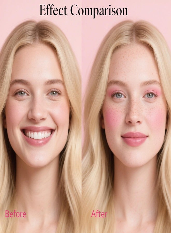 FirstFly 2 in1 Freckle Blush Pen, Light Brown Faux Freckle Stamp Pen Soft Pink Liquid Blush for Natural Sunkissed Makeup, Face Natural Lifelike Waterproof Long Lasting Quick Dry Fake Freck Tint Marker Pen - Image 4