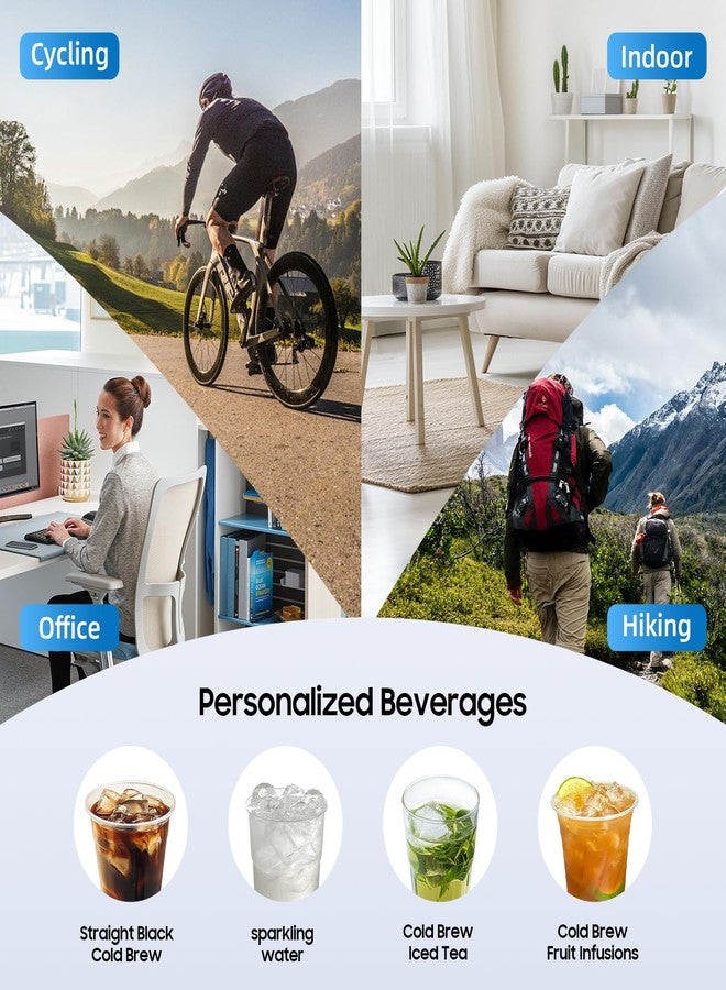 ام اتش دابيلو - ثري بومبار ماكينة تحضير القهوة الباردة MHW-3BOMBER، إبريق شاي وقهوة مثلجة - كوب قهوة محمول سعة 20 أونصة مع فلتر - زجاجة قابلة لإعادة الاستخدام مصنوعة من مادة تريتان، تصميم موفر للمساحة، أبيض CE6136-OS - Image 4