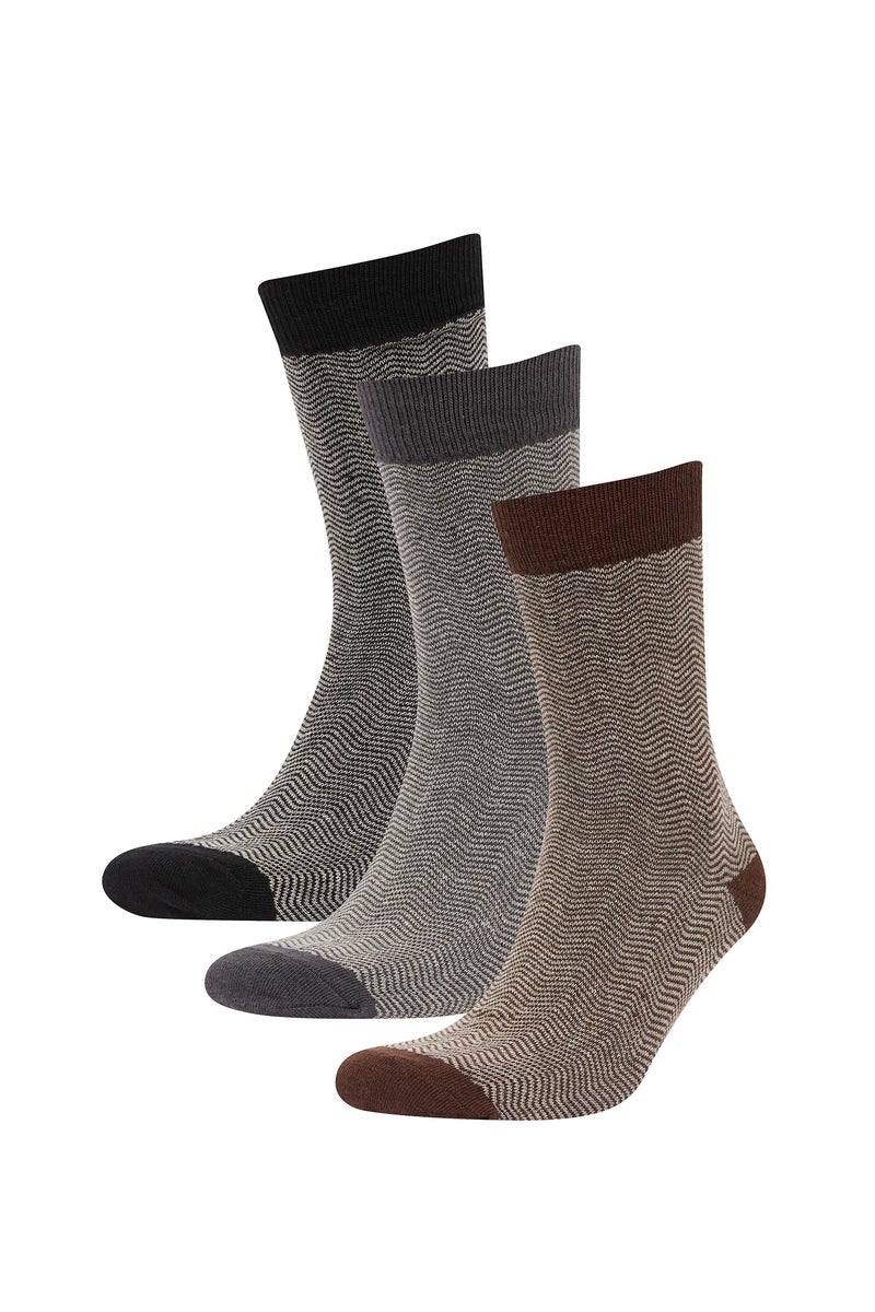 DeFacto Man Man 3 Piece Cotton Long Socks - Image 1