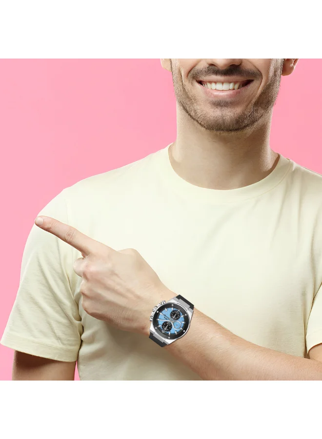 Slazenger blue Men's Silicone Multifunction Watch SL.9.2557.2.01 - 44 mm for Men | Best Price UAE