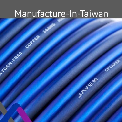 JAVEX 12-Gauge AWG Audio Speaker Wire (50 FT). [OFC Oxygen-Free Copper] Thin Flat Cable for Automotive Car Stereo Audio, HI-FI Stereo, Home Theater, Blue/Black - Image 2