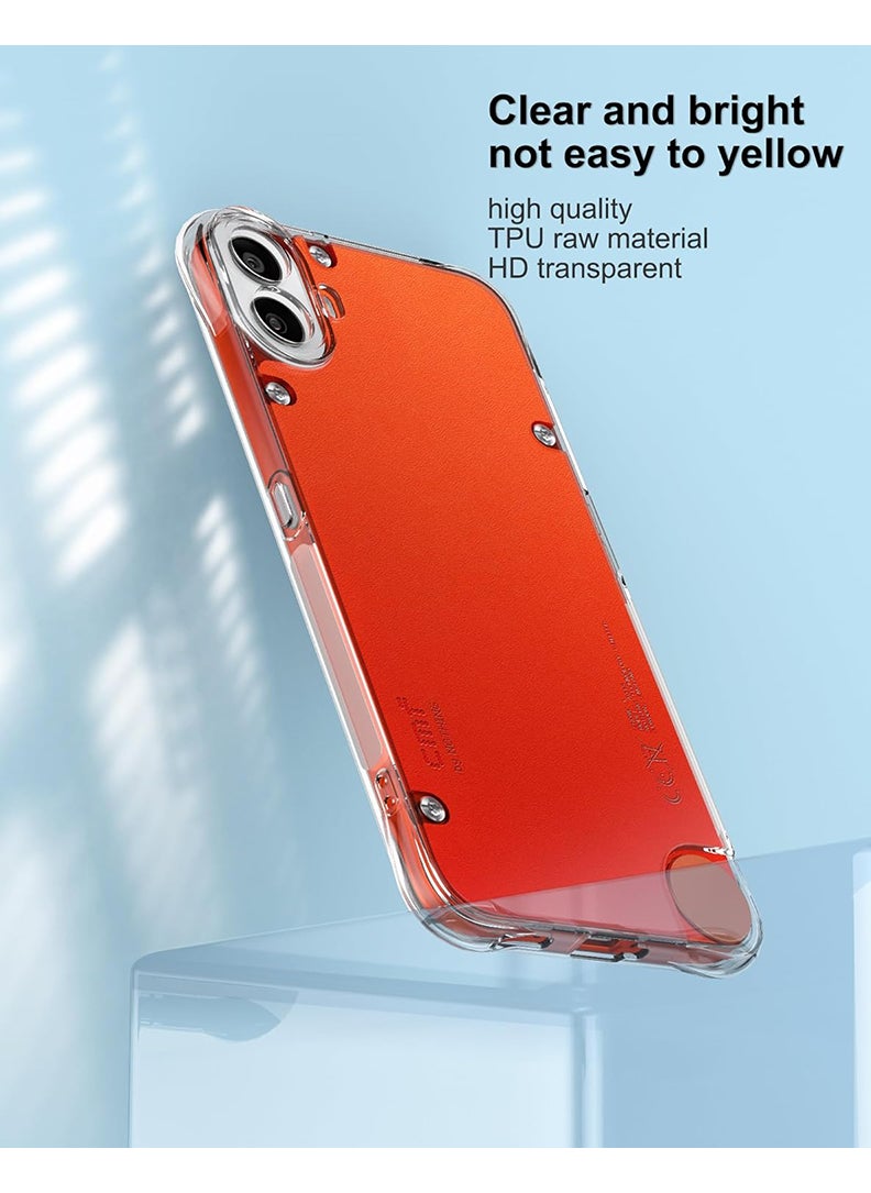 Nothing CMF 1 Clear Case, Shock-Absorption TPU Cell Phone Cover with Reinforced Corners, Soft Flexible & Crystal Clear Protective Bumper Case