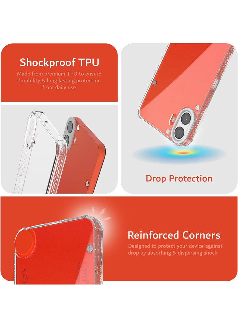 Nothing CMF 1 Clear Case, Shock-Absorption TPU Cell Phone Cover with Reinforced Corners, Soft Flexible & Crystal Clear Protective Bumper Case