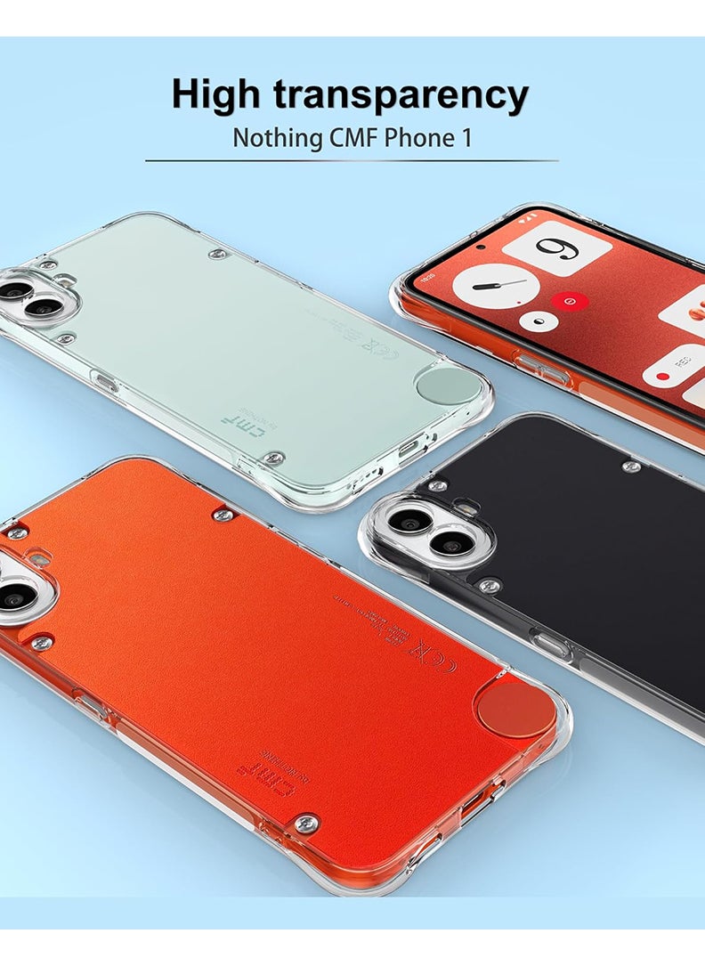 Nothing CMF 1 Clear Case, Shock-Absorption TPU Cell Phone Cover with Reinforced Corners, Soft Flexible & Crystal Clear Protective Bumper Case