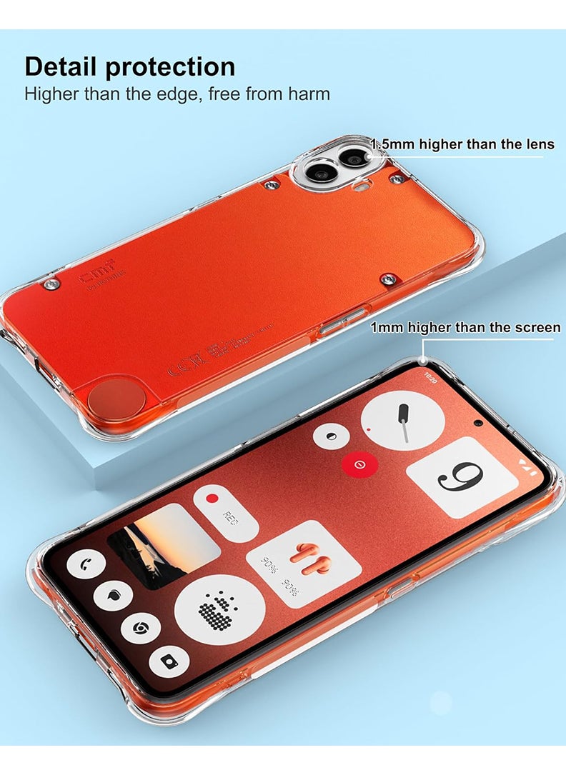 Nothing CMF 1 Clear Case, Shock-Absorption TPU Cell Phone Cover with Reinforced Corners, Soft Flexible & Crystal Clear Protective Bumper Case