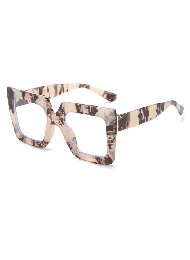 CHAUOO Oversized Glasses for Women - Fashion Oversized Blue Light Blocking Glasses, Multi-color Thick Square Computer Eyewear (Pattern) - Image 1