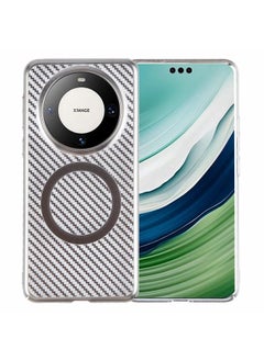 For Huawei Mate 60 Pro /60 Pro+ 6D Plated Carbon Fiber Clear Magsafe PC Phone Case(Titanium Grey)
