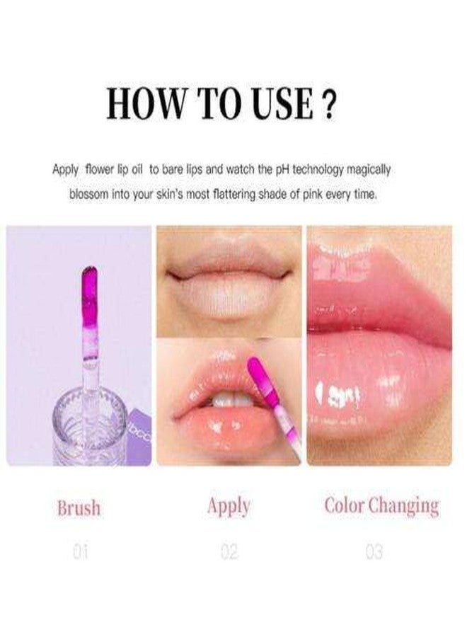 VBA Color Change Flower Lip Oil Transparent Lipstick Waterproof Lasting Moisturizing Liquid Lipgloss (SHADE A,B,C,D,E) - Image 4