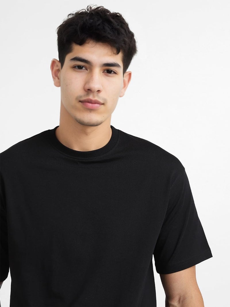 NOBERO Men's Black Graphic Print Oversized T-Shirt - Image 5