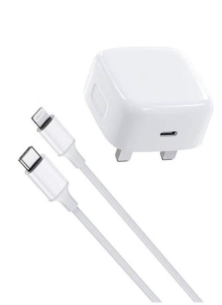 LIXES - 20W Foldable Fast Charging Wall Adapter Compatible with Apple iPhone 12 Pro Max/11 Pro Max/SE, iPad White - Image 1