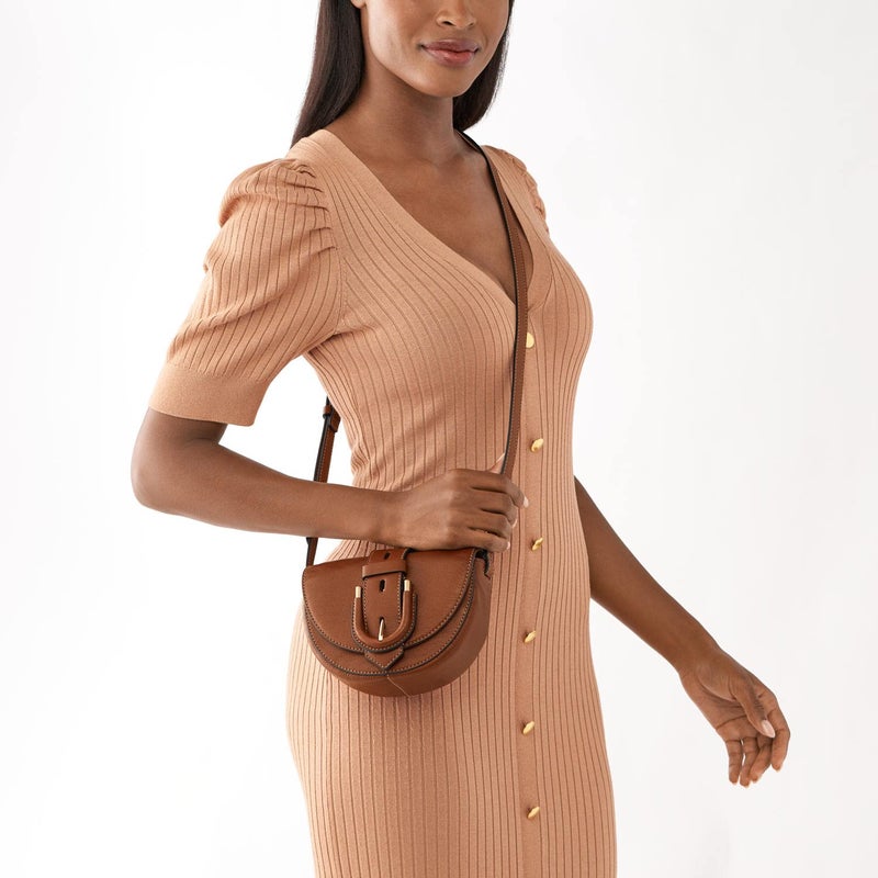 FOSSIL حقيبة فوسيل النسائية هارويل جلد صغيرة بفلاب كروس بودي، بني (الموديل: ZB1853200) - Image 4