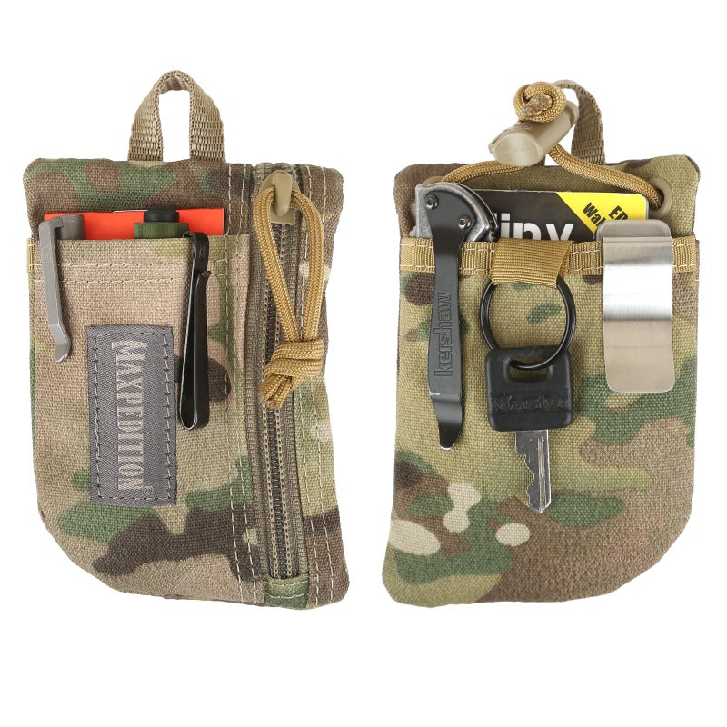 MAXPEDITION Platy Front Pocket Organizer, Durable EDC Tool Pouch for Men, Neck Wallet with Paracord Lanyard, Holds Flashlight, Multitool, Pen, Notebook (Multicam, 3.5" x 5") - Image 1