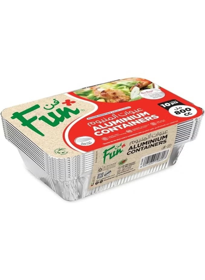 فن علب طعام ألمنيوم مع أغطية 800 مل عبوة 10 – حاويات محكمة مانعة للتسرب - Image 4