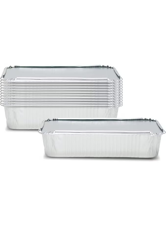 فن علب طعام ألمنيوم مع أغطية 800 مل عبوة 10 – حاويات محكمة مانعة للتسرب - Image 2