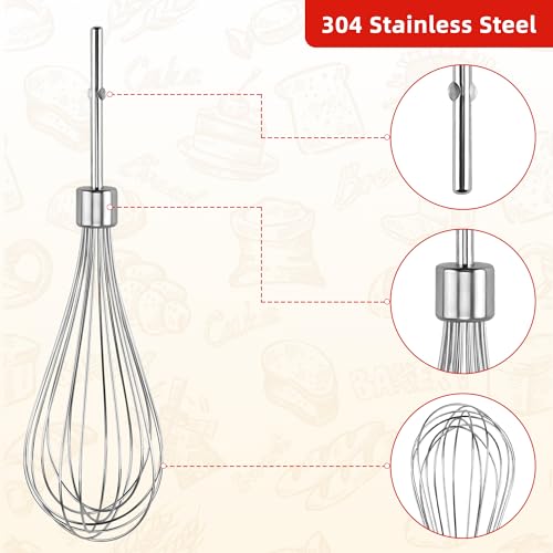 Fetechmate خلاط يدوي W10490648 مع مضارب توربو KHM2B (عبوة 2) وملحق خفاقة KHMPW من الفولاذ المقاوم للصدأ (عبوة 2) مناسب لخلاط المطبخ من سلسلة KHM من Fetechmate - Image 3