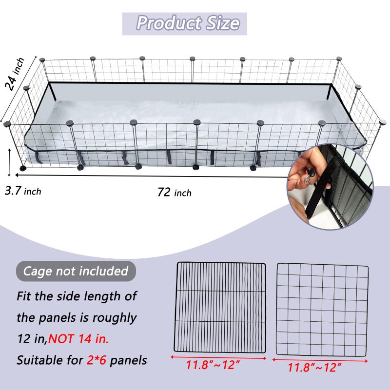 DZWLKJ Guinea Pig Cage Liner Tarp Bottom Waterproof and Washable Base Also for Rabbits, Bunny, Chinchesillas, Hedgehog, Ferrets and Other Small Animals(24x72 inches) - Image 2