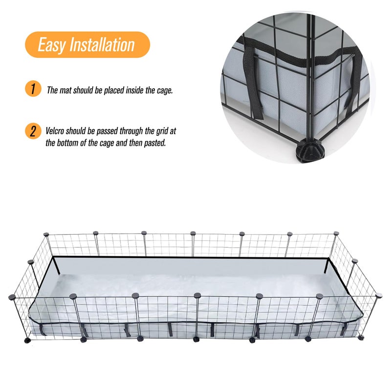 DZWLKJ Guinea Pig Cage Liner Tarp Bottom Waterproof and Washable Base Also for Rabbits, Bunny, Chinchesillas, Hedgehog, Ferrets and Other Small Animals(24x72 inches) - Image 3