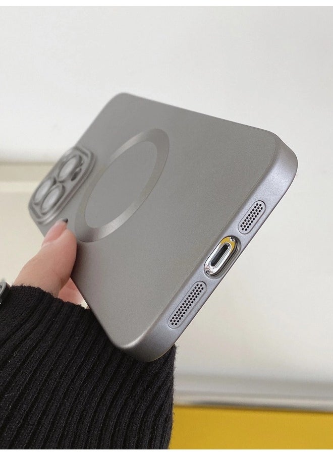 ShebSheb - iPhone 14 Pro Case, Matte Magnetic Phone Cases with Camera Lens Protector [Compatible with MagSafe] Soft TPU Shockproof Protective Cover - Image 1