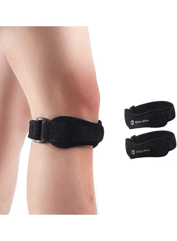 دعامة ركبة بحزام رضفة – قطعتين – قابلة للتعديل وسهلة الاستخدام – مثالية لتخفيف ألم الركبة والرياضة - Image 1