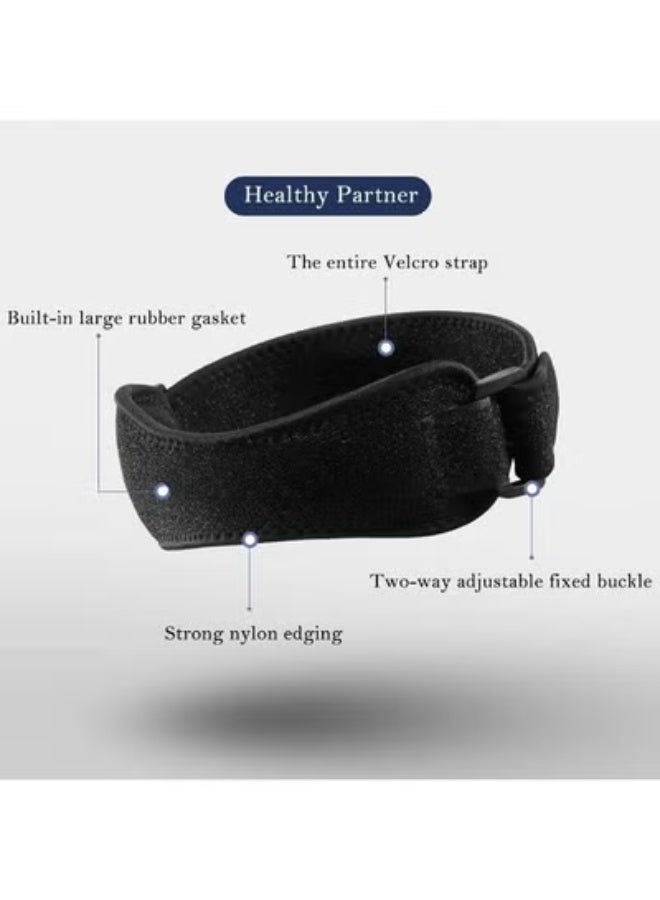 دعامة ركبة بحزام رضفة – قطعتين – قابلة للتعديل وسهلة الاستخدام – مثالية لتخفيف ألم الركبة والرياضة - Image 4