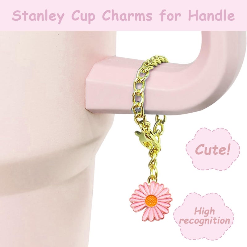 vikgle Stanley Cup Accessories Set,Including 2 Pcs 0.4in Straw Cover, 1 Silicone Spill-Proof Stopper Set of 3, 1 Cute Flower Handle Charm, 1 Silicone Boot Fits Stanley 40&30 Oz Tumbler (Lavender Pink) - Image 3