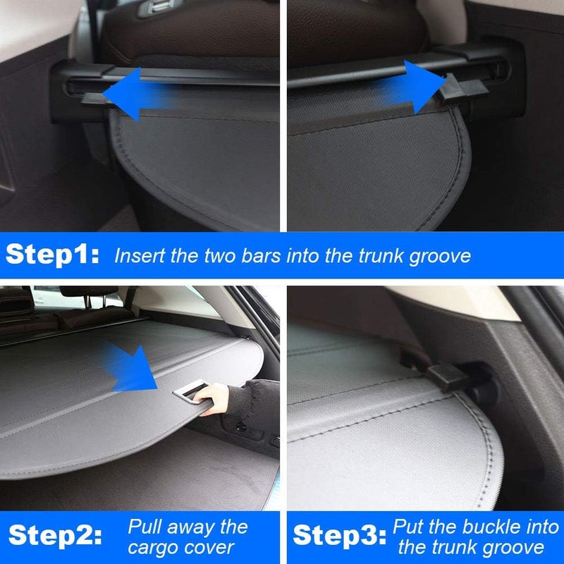 BOPARAUTO Cargo Cover for Jeep Cherokee Accessories 2019 2020 2021 2022 2023 Rear Trunk Shade Cover(Not fit for Grand Cherokee) - Image 5