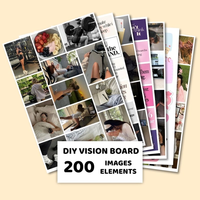 Funk You Manifestation Poster | 2026 Vision Board Supplies (200+ Elements, 12 A4 Sheets) Aesthetic | Life Goals Quotes Daily Affirmations | Manifest Dream Life for Wall, Bedroom, Hostel | Vision Board Poster - Image 1