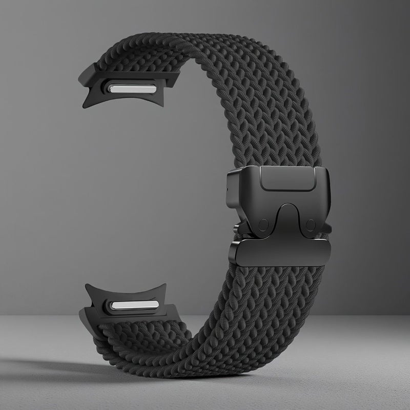 Silicone Nylon Sport Loop Strap for Watch Band 5 1 9 1 Inch Black - Image 1