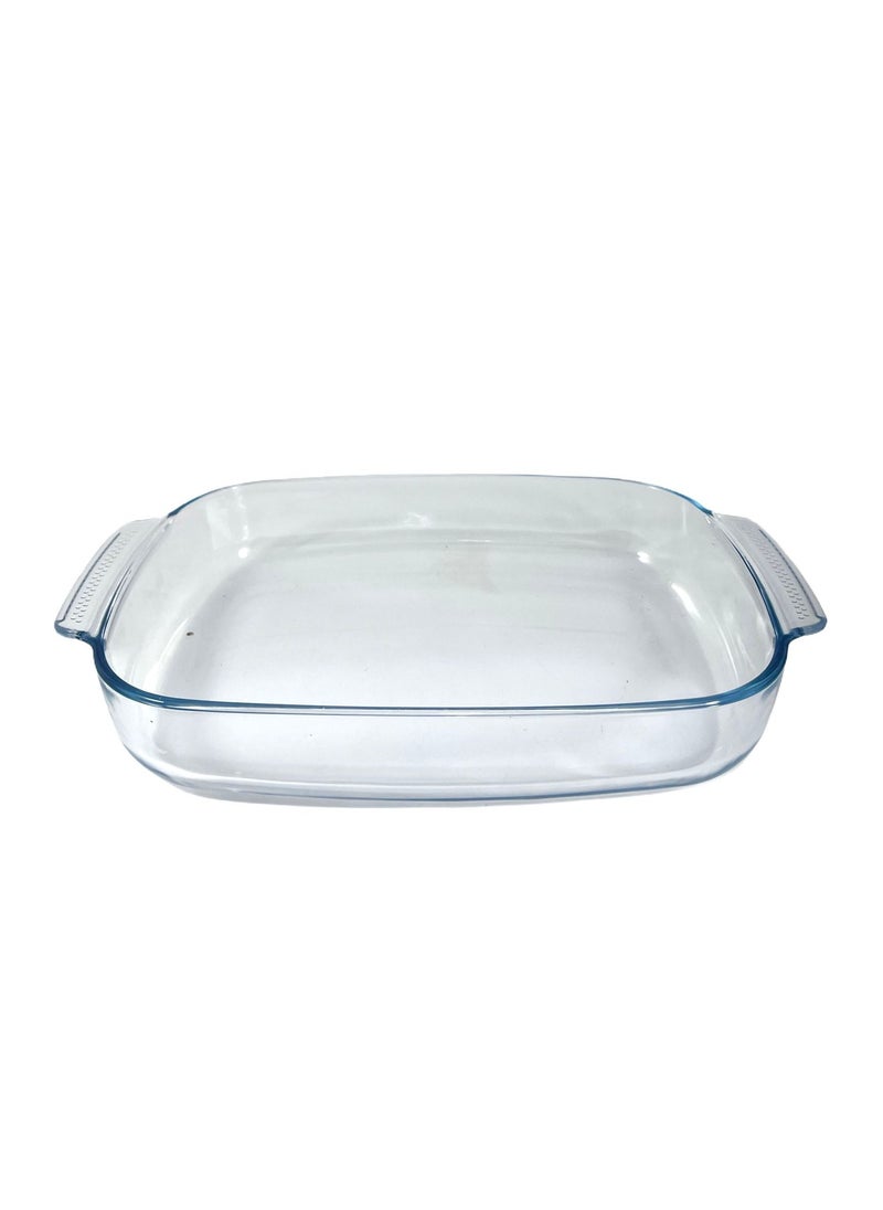 Homemaker Curve Rectangular Deep Glass Baking Dish, 3.7 Lt Capacity, 38X25.5 Cm Diameter, 6.4 Cm Height - Clear  - Image 1