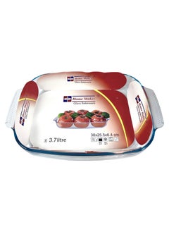 Homemaker Curve Rectangular Deep Glass Baking Dish, 3.7 Lt Capacity, 38X25.5 Cm Diameter, 6.4 Cm Height - Clear  - Image 3