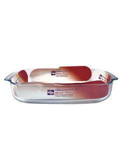 Homemaker Curve Rectangular Deep Glass Baking Dish, 3.7 Lt Capacity, 38X25.5 Cm Diameter, 6.4 Cm Height - Clear  - Image 4