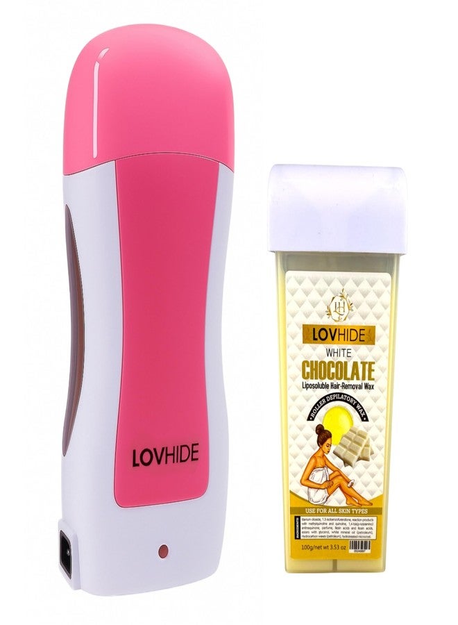 LOVHIDE Roll-On Wax Heater with White Chocolate Liposoluble Wax Cartridge (100g) - Hair Removal Kit for Women & Men - Suitable for All Skin Types - Image 1