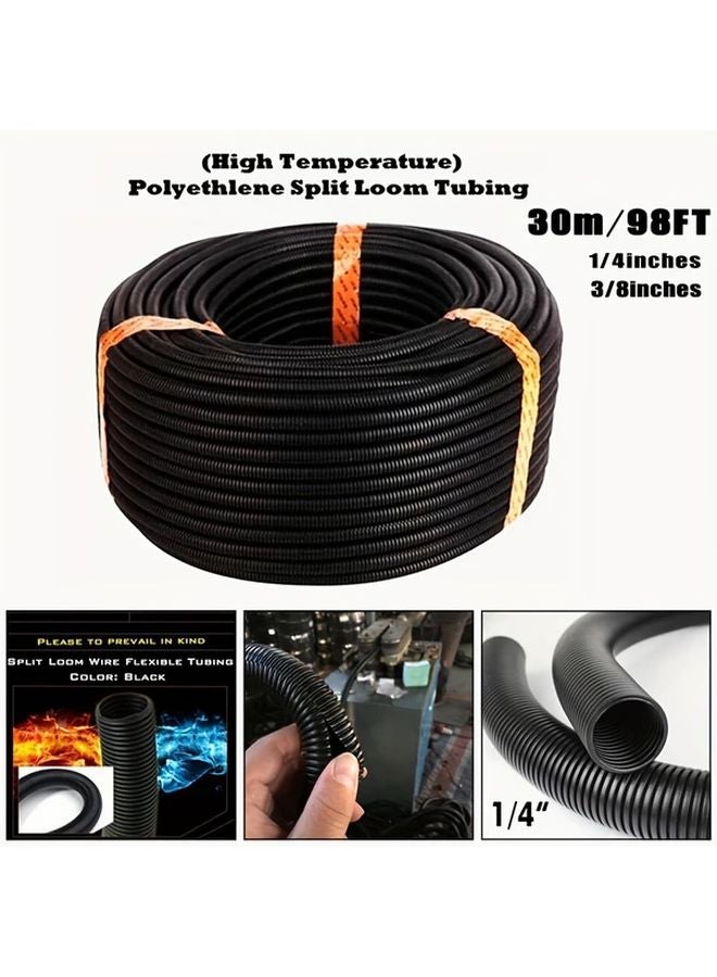 3 8 بوصة غطاء أنبوبي بلاستيكي أسود حلزوني واقي لأنابيب الأسلاك - Image 5