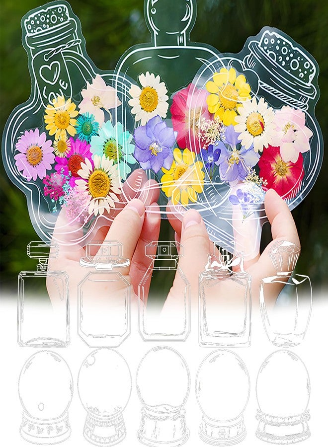Auomuo 40 PCS Transparent Dried Flower Bookmarks, 2025 New Clear Jars Stickers Set, Can Be Treasured for a Long Time, for Book Lovers (40Pcs Bookmarks-Set D) - Image 1