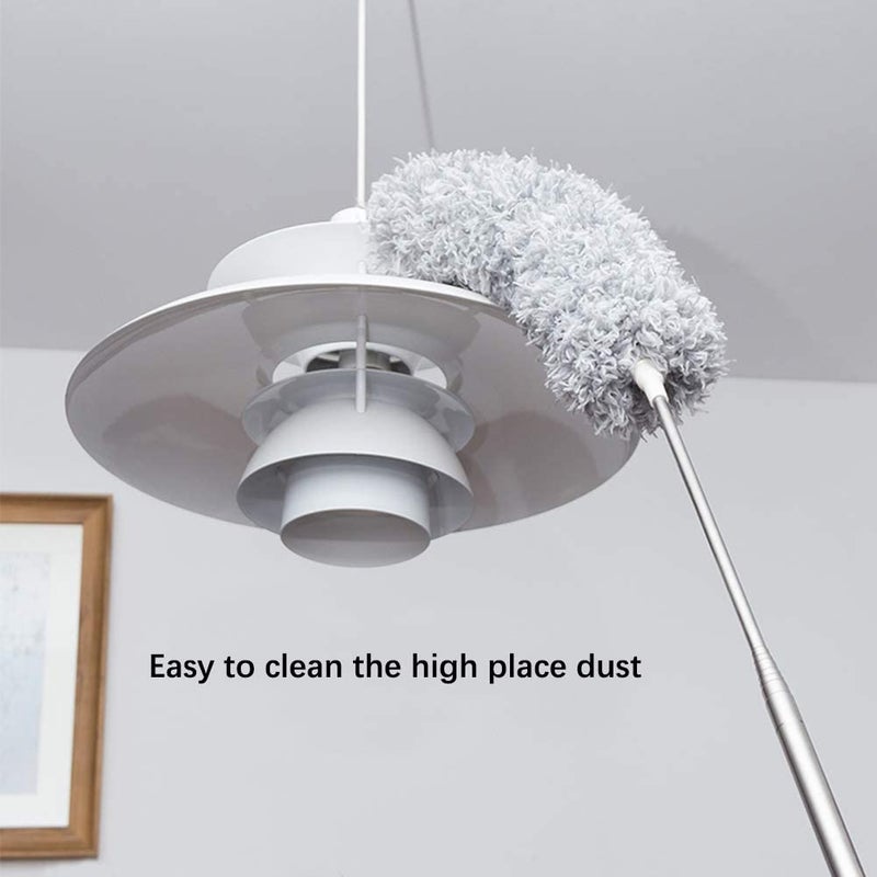 Openja Microfiber Duster for Cleaning with Extension PoleStainless Steel Extra Long 100 inches with Bendable Head Extendable Duster for Cleaning High Ceiling Fan Cars Home Cleaning Tools - Image 4