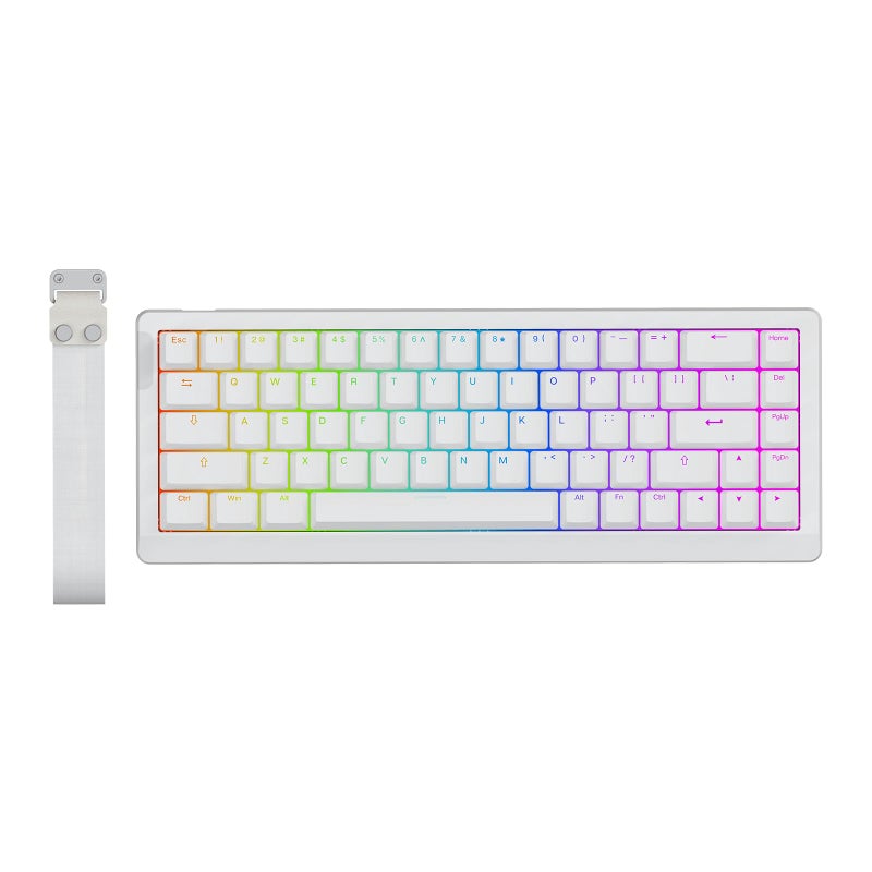 EPOMAKER HE68 Lite Hall Effect Gaming Keyboard, 8k Polling & 128K Scan Rate, 0.01mm Adjustable Trigger, 0.125ms Latency, 5-Layer Sound-Dampened, Snap Key, SOCD, A-RGB, Wired, Mac Software (White) - Image 1