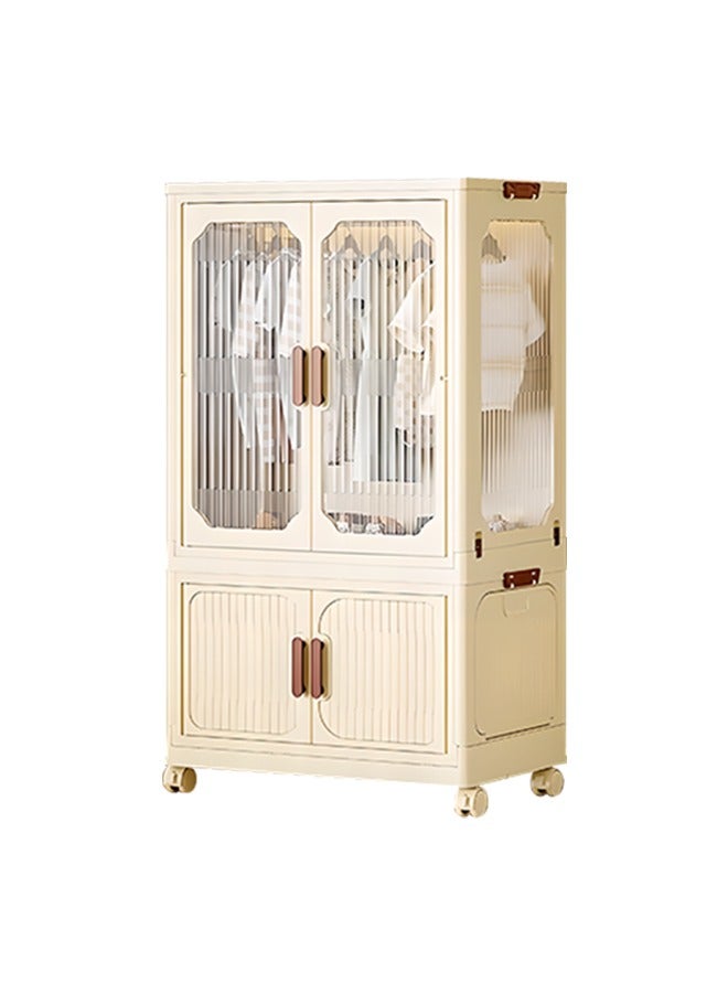 Generic 2-Layer Storage Cabinet, Foldable Drawer Shelves, Used As Storage Boxes For Cosmetics, Books, Snacks, Shoes And Hats  - Image 1