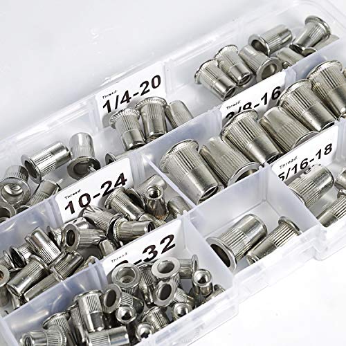 Sprite Science Stainless Steel Rivet Nuts Threaded Insert Nutsert Rivnuts 5 Sizes 8-32, 10-24, 1/4"-20, 5/16"-18, 3/8"-16 - Image 5