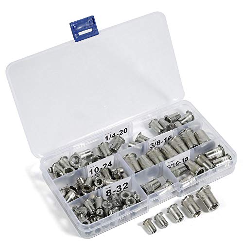 Sprite Science Stainless Steel Rivet Nuts Threaded Insert Nutsert Rivnuts 5 Sizes 8-32, 10-24, 1/4"-20, 5/16"-18, 3/8"-16 - Image 2