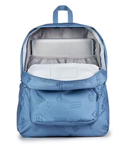JanSport SuperBreak Plus Backpack with Padded 15-inch Laptop Sleeve and Integrated Bottle Pocket - Spacious and Durable Daypack for Work and Travel - Sunny Sketches Blue - Image 5