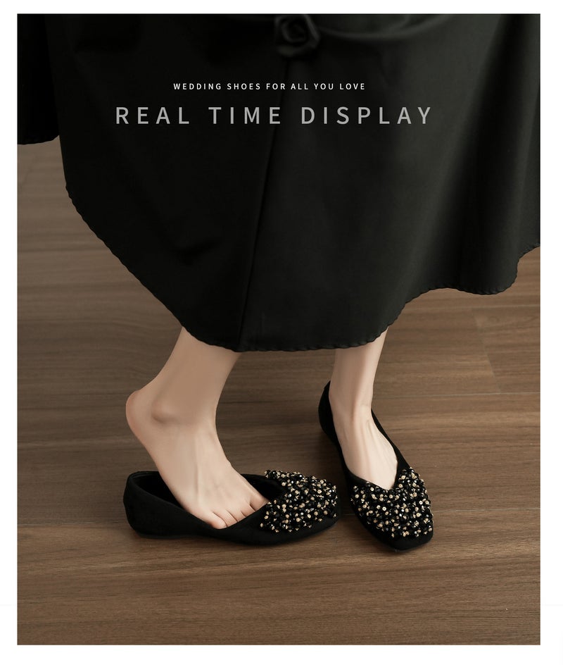Women's Fleece-Lined Square Toe Faux Suede Slingback Shoes with Hidden Heel, Handcrafted - Image 3