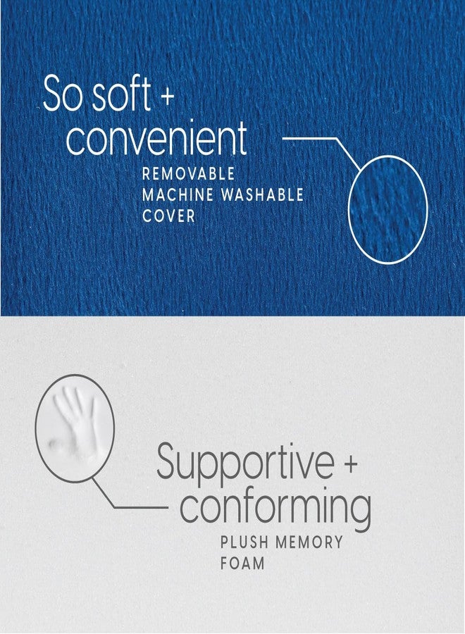 Milliard Memory Foam Floor Pillow, 22" Decorative Square Floor Cushion with Soft Washable Velour Ribbed Cover (Navy) - Image 5