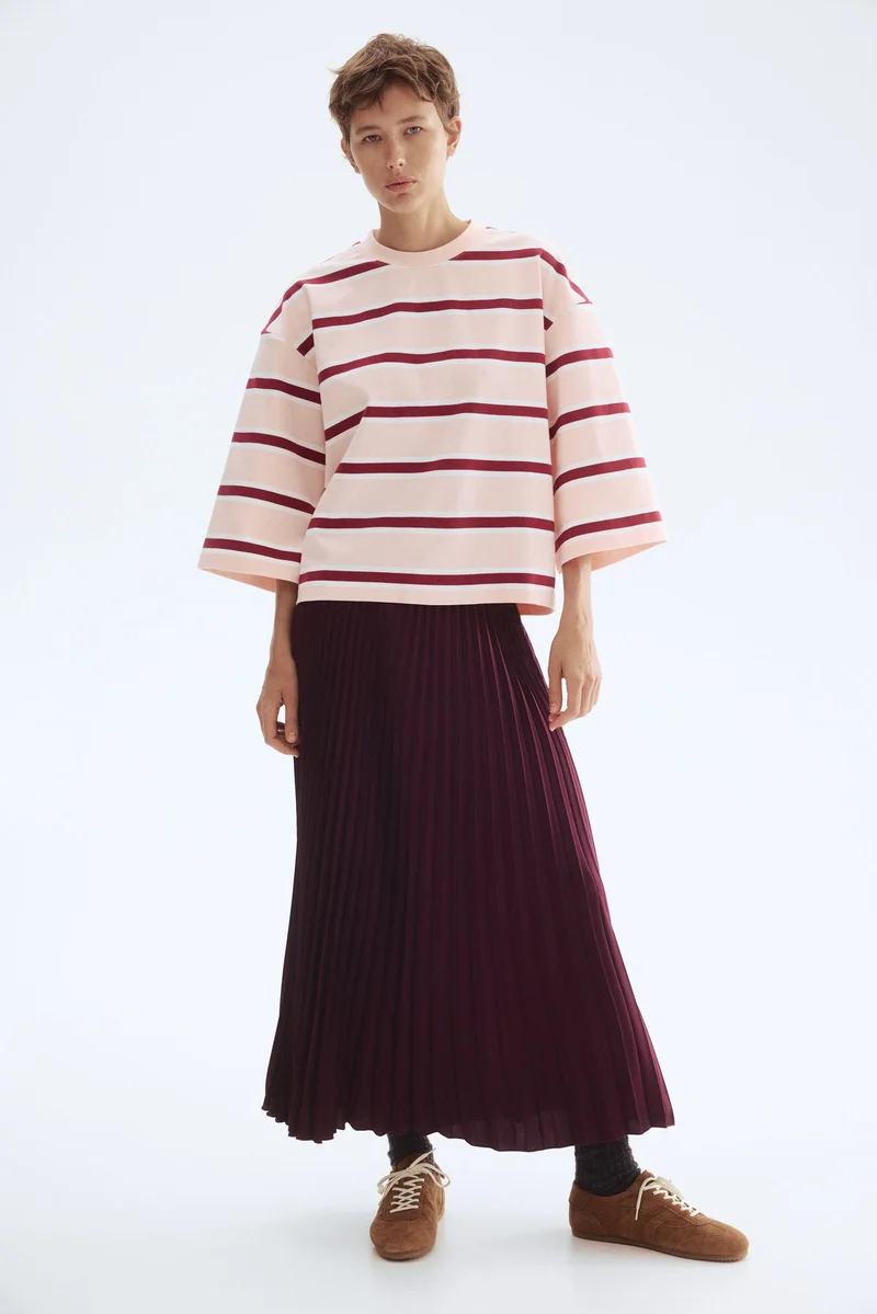 اتش اند ام بلوزة قطنية بقصة واسعة